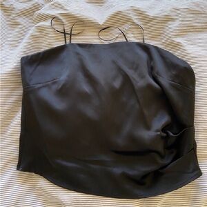 Black Satin strapless Top